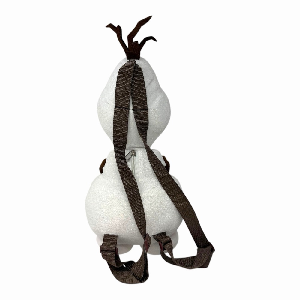Disney Frozen Olaf Plush Backpack White Snowman Adjustable Straps Small Zip Bag - Picture 5 of 11
